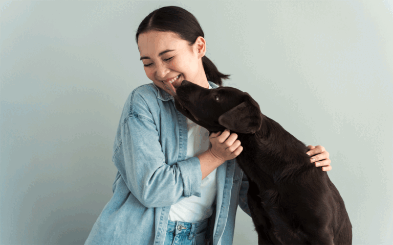 dog-kissing-woman